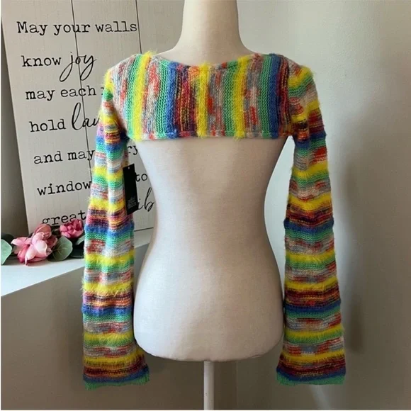 Wild Fable Multicolor Long Sleeve Party Shrug Sweater - Picture 5 of 7